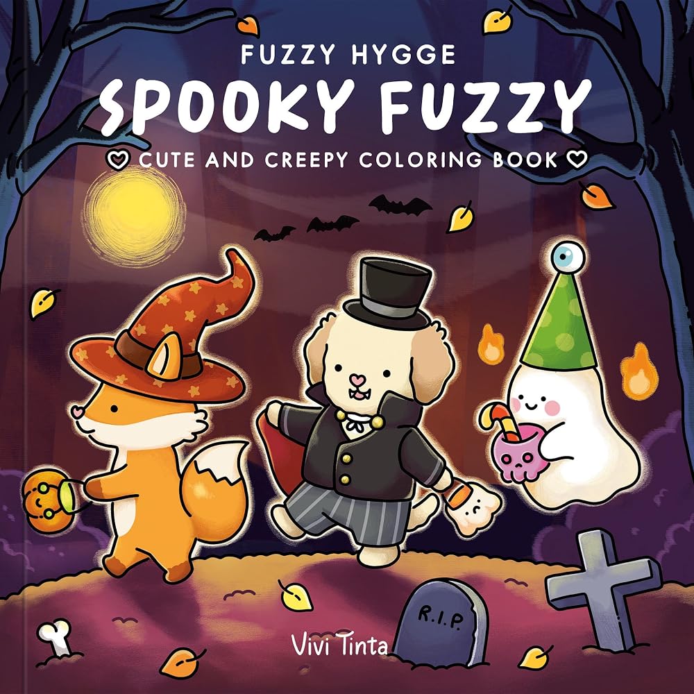 Fuzzy Hygge: Spooky Fuzzy Coloring Book: Cute and Creepy Coloring Book for Adults and Teens for Relaxation cover image